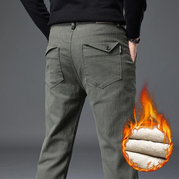 men fleece pants middle-aged trousers winter men's plus velvet thick warm male slim straight suits size 38, Black
men fleece pants middle-aged trousers winter men's plus velvet thick warm male slim straight suits size 38, Black