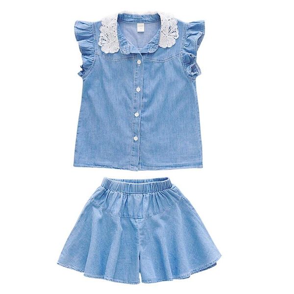 clothing sets summer girl suit short sleeve + shorts two-piece casual children's, White
clothing sets summer girl suit short sleeve + shorts two-piece casual children's, White