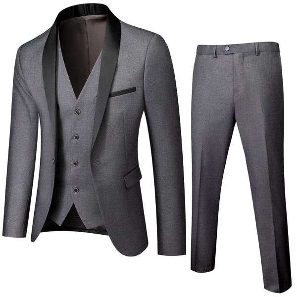 men's suits & blazers 3pcs men gray suit one button shawl collar pants mens business formal tuxedo blazer jacket coat+trousers +waistco, White;black
men's suits & blazers 3pcs men gray suit one button shawl collar pants mens business formal tuxedo blazer jacket coat+trousers +waistco, White;black