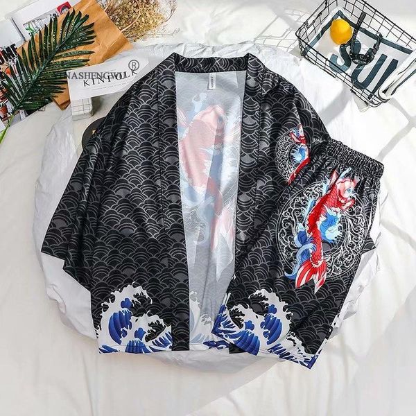 2pcs set printing japanese kimono men clothing t-shirt cotton national style short-sleeved cropped trousers summer male costume ethnic, Red
2pcs set printing japanese kimono men clothing t-shirt cotton national style short-sleeved cropped trousers summer male costume ethnic, Red