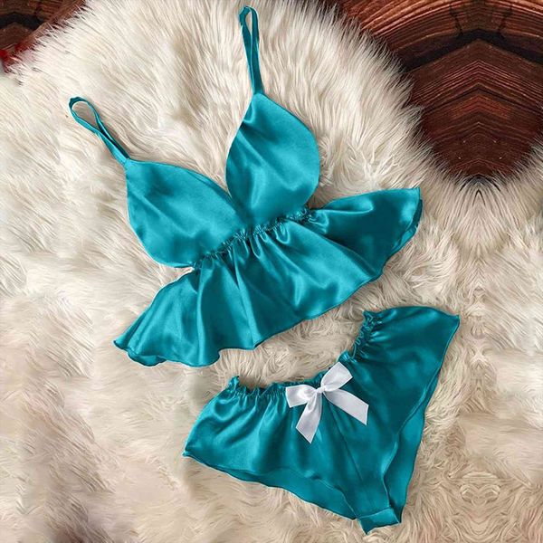 satin set women sleepwear v neck camisole bowknot shorts high elasticity belt pajamas sets ultra smooth nightwear a5, Black;red
satin set women sleepwear v neck camisole bowknot shorts high elasticity belt pajamas sets ultra smooth nightwear a5, Black;red
