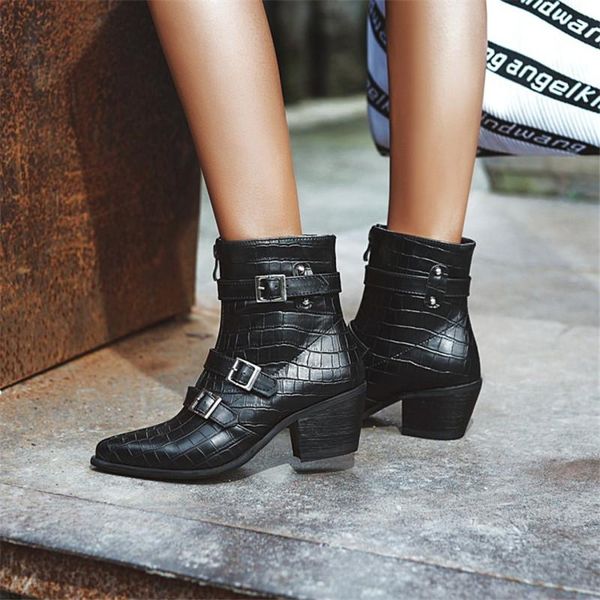 boots black studded pu leather ankle buckles mid heeled pointed toe women motorcycle zip zapatos mujer lady shoes
boots black studded pu leather ankle buckles mid heeled pointed toe women motorcycle zip zapatos mujer lady shoes