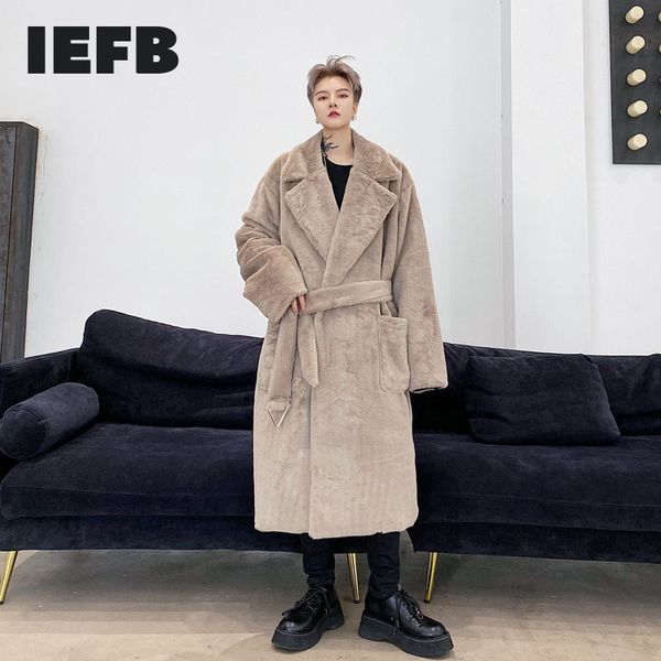 iefb winter solid color metal pendant sashes fuax fur men's thick mid length warm long coat lapel clothes for male 9y4460 210524, Black
iefb winter solid color metal pendant sashes fuax fur men's thick mid length warm long coat lapel clothes for male 9y4460 210524, Black