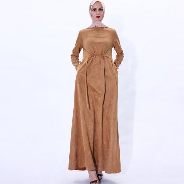 ethnic clothing muslims dress woman's muslim fashion drawstring women long suede warm elegance abya abaya dubai turkey donsignet, Red 
ethnic clothing muslims dress woman's muslim fashion drawstring women long suede warm elegance abya abaya dubai turkey donsignet, Red