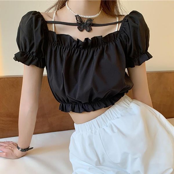 women's blouses & shirts heliar women butterfly blouse short sleeve chiffon harujuku off shoulder tees crop elastic cute summer, White
women's blouses & shirts heliar women butterfly blouse short sleeve chiffon harujuku off shoulder tees crop elastic cute summer, White