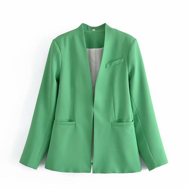 women's suits & blazers women solid green blazer coat vintage pocket 2021 fashion female casual chic, White;black
women's suits & blazers women solid green blazer coat vintage pocket 2021 fashion female casual chic, White;black