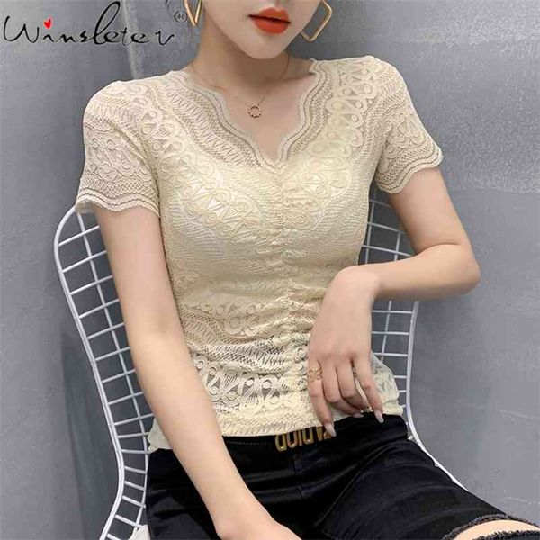 summer european style lace t-shirt v-neck slim elegant women short sleeve bottoming shirt all match tees t14403a 210421, Black;gray
summer european style lace t-shirt v-neck slim elegant women short sleeve bottoming shirt all match tees t14403a 210421, Black;gray