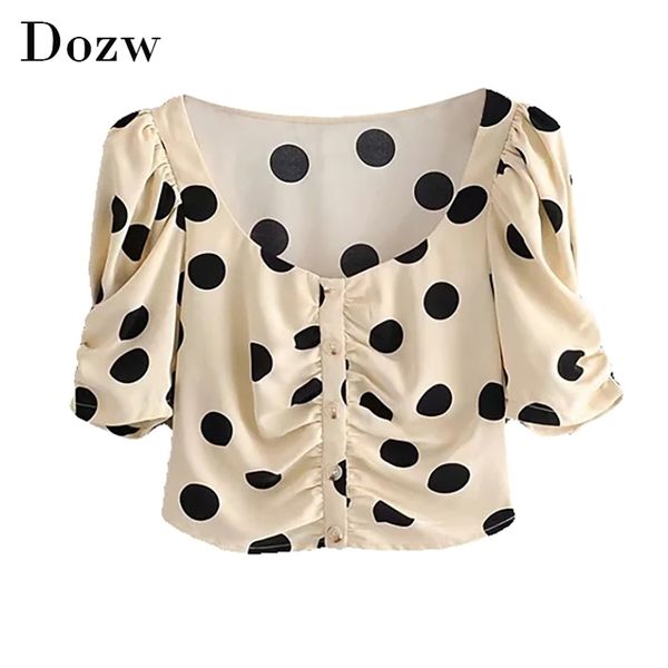 elegant polka dot cropped blouse women fashion puff short sleeve ladies o neck vintage shirts blouses summer blusas 210515, White
elegant polka dot cropped blouse women fashion puff short sleeve ladies o neck vintage shirts blouses summer blusas 210515, White