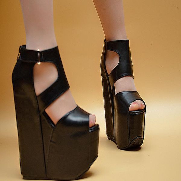 sandals 2021 summer super high heel fish mouth sandal slope thick sole roman korean women's shoes zichao 17cm18, Black
sandals 2021 summer super high heel fish mouth sandal slope thick sole roman korean women's shoes zichao 17cm18, Black