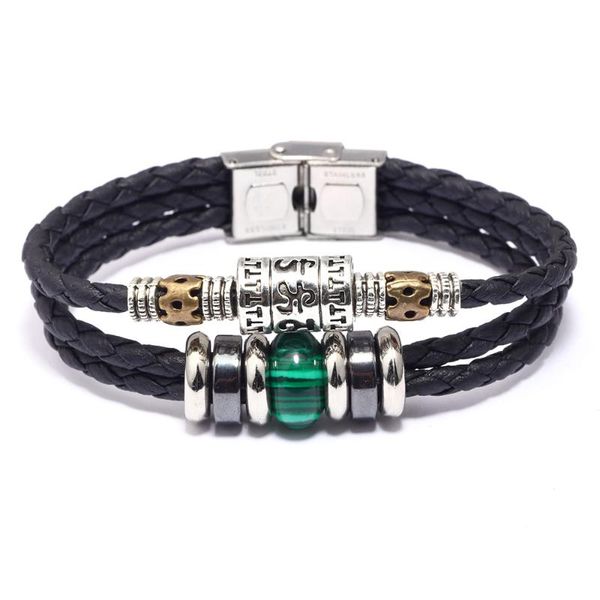 charm bracelets natural stone 3 layers leather braided bracelet with stainless steel clasp,layers rope, Golden;silver
charm bracelets natural stone 3 layers leather braided bracelet with stainless steel clasp,layers rope, Golden;silver