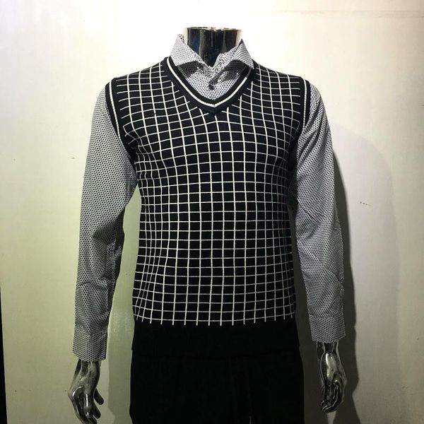 men's sweaters fall and winter lapel sweater pullover coat bottoming shirt tide fake, White;black
men's sweaters fall and winter lapel sweater pullover coat bottoming shirt tide fake, White;black