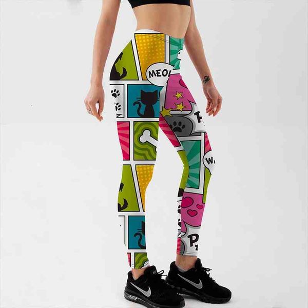 women leggings for fitness push up digital print cartoon square cat bones feamle workout legging, Black
women leggings for fitness push up digital print cartoon square cat bones feamle workout legging, Black