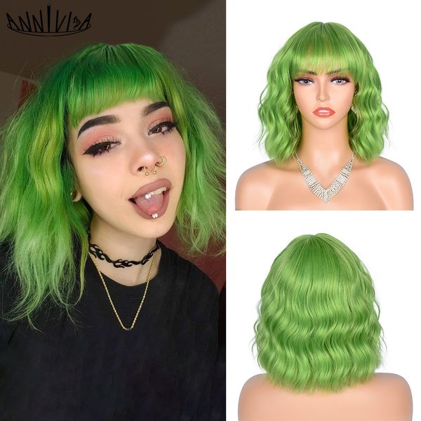 short wavy wig with bangs african synthetic cosplay lolita ombre natural glueless pink brown green red wigs for women bob wigsfactory direct, Black
short wavy wig with bangs african synthetic cosplay lolita ombre natural glueless pink brown green red wigs for women bob wigsfactory direct, Black