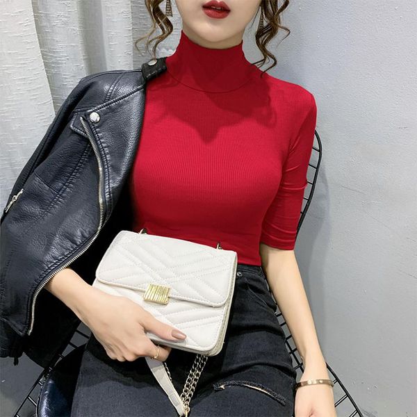 women's t-shirt women 2021 casual woman tshirt cotton korean tee shirt femme candy color half sleeve t summer turtleneck, White
women's t-shirt women 2021 casual woman tshirt cotton korean tee shirt femme candy color half sleeve t summer turtleneck, White