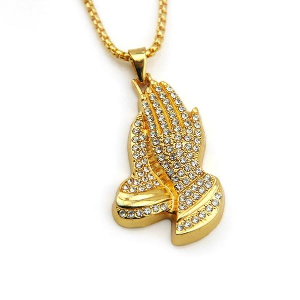 pendant necklaces hip hop rhinestones paved bling iced out gold silver color praying hand pendants necklace for men rapper jewelry drop
pendant necklaces hip hop rhinestones paved bling iced out gold silver color praying hand pendants necklace for men rapper jewelry drop