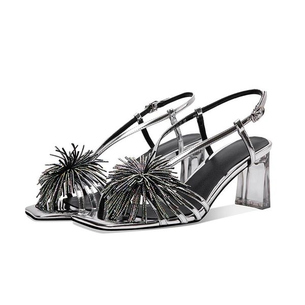 lucyever summer women crystal sandals ankle strap high heels rhinestone fringe party wedding shoes square heel, Black
lucyever summer women crystal sandals ankle strap high heels rhinestone fringe party wedding shoes square heel, Black