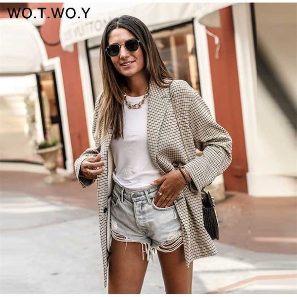 wotwoy double breasted office lady plaid blazer women elegant spring long sleeve jacket female loose style outerwear pocket 211019, White;black
wotwoy double breasted office lady plaid blazer women elegant spring long sleeve jacket female loose style outerwear pocket 211019, White;black