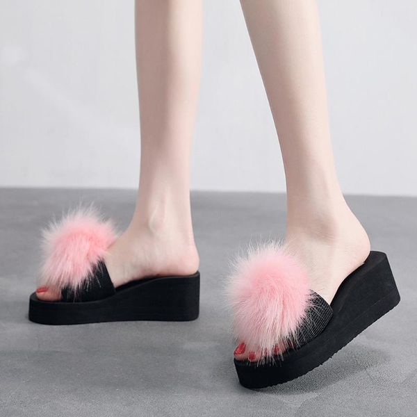 slippers women faux fur hairball 2021 summer non-slip beach casual eva shoes outdoor high heel wedges slipper lightweight, Black
slippers women faux fur hairball 2021 summer non-slip beach casual eva shoes outdoor high heel wedges slipper lightweight, Black