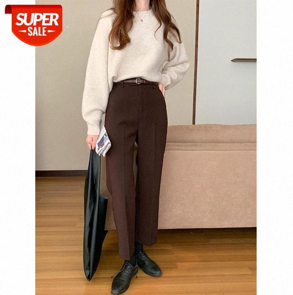 tg high waist drape suit casual pants women retro temperament woolen straight trousers 12997 #so3w, Black;gray
tg high waist drape suit casual pants women retro temperament woolen straight trousers 12997 #so3w, Black;gray