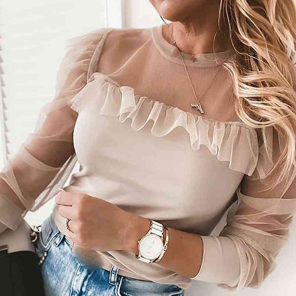 spring patchwork beaded mesh blouse o neck hollow out women shirt blusa elegant ruffle puff long sleeve pullover, White
spring patchwork beaded mesh blouse o neck hollow out women shirt blusa elegant ruffle puff long sleeve pullover, White