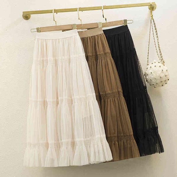 skirts spring y layered tulle patchwork solid coffee beige mesh calf long skirts, Black
skirts spring y layered tulle patchwork solid coffee beige mesh calf long skirts, Black