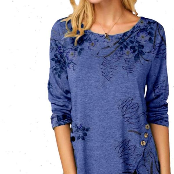 blouse womens shirts women autumn long sleeve tunic floral irregular buttons hem clothes blusas mujer de moda, White
blouse womens shirts women autumn long sleeve tunic floral irregular buttons hem clothes blusas mujer de moda, White
