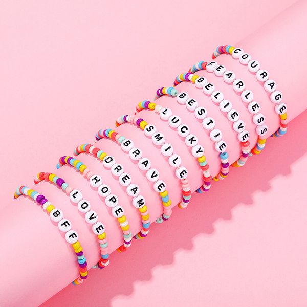cute children letter beaded bracelet colorful letters positive energy english words candy color charm diy gift, Black
cute children letter beaded bracelet colorful letters positive energy english words candy color charm diy gift, Black