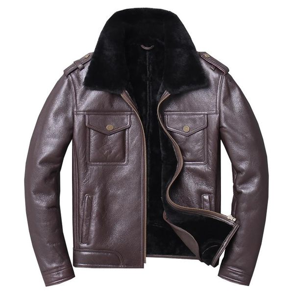 men's leather & faux 2022 winter sheep fur coat wool shearling thick warm jacket mens sheepskin coat.casual jackets., Black
men's leather & faux 2022 winter sheep fur coat wool shearling thick warm jacket mens sheepskin coat.casual jackets., Black