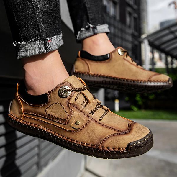 dress shoes 2021 men casual split leather men's handmade loafers outdoors flat moccasins size 38-48, Black
dress shoes 2021 men casual split leather men's handmade loafers outdoors flat moccasins size 38-48, Black