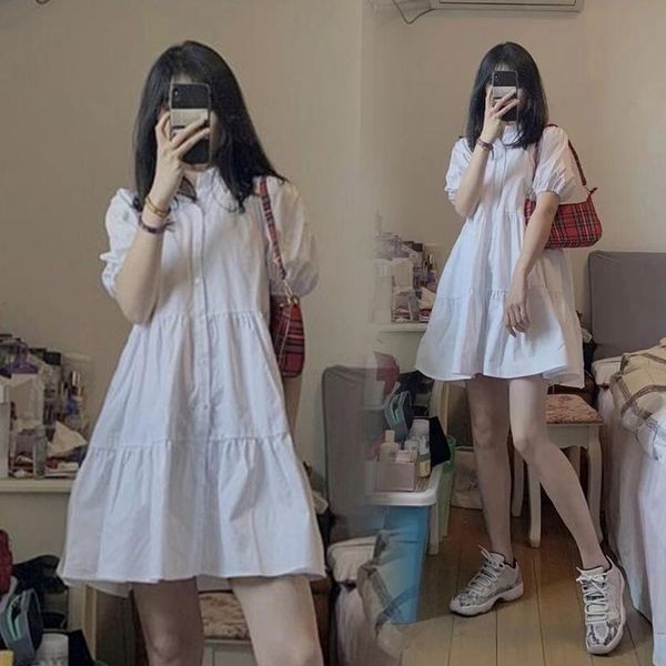 50569# maternity clothes summer short sleeves easy matching loose shirt stylish dress pregnant women mom dresses, White
50569# maternity clothes summer short sleeves easy matching loose shirt stylish dress pregnant women mom dresses, White