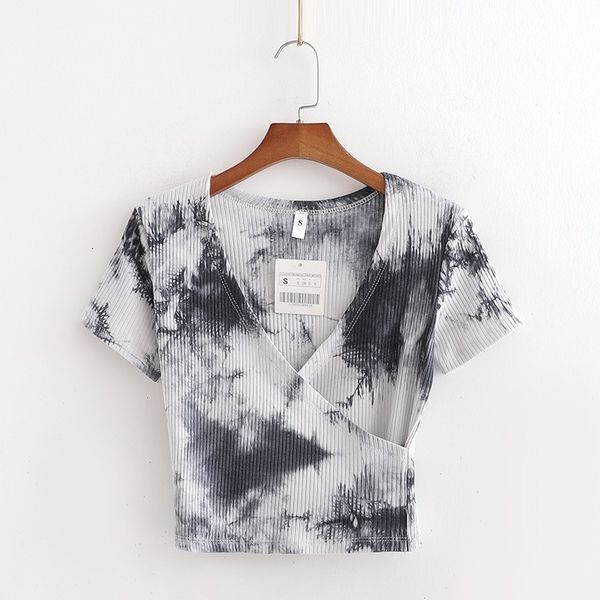 shirts women tie dye crop t-shirt summer cotton knitted t cross v neck skinny elastic vogure tees girl shirt, White
shirts women tie dye crop t-shirt summer cotton knitted t cross v neck skinny elastic vogure tees girl shirt, White