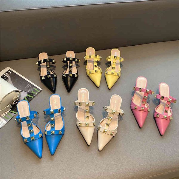 slippers 2021 rivet pointed thin heel baotou half slipper female middle shallow mouth lazy mueller shoes b0kb, Black
slippers 2021 rivet pointed thin heel baotou half slipper female middle shallow mouth lazy mueller shoes b0kb, Black