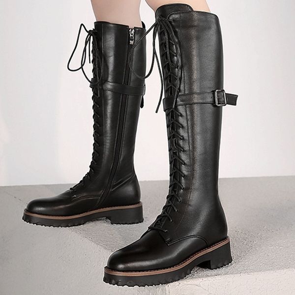 texture 2021 winter plush cow leather high tube martin boots women's lace up large, Black
texture 2021 winter plush cow leather high tube martin boots women's lace up large, Black