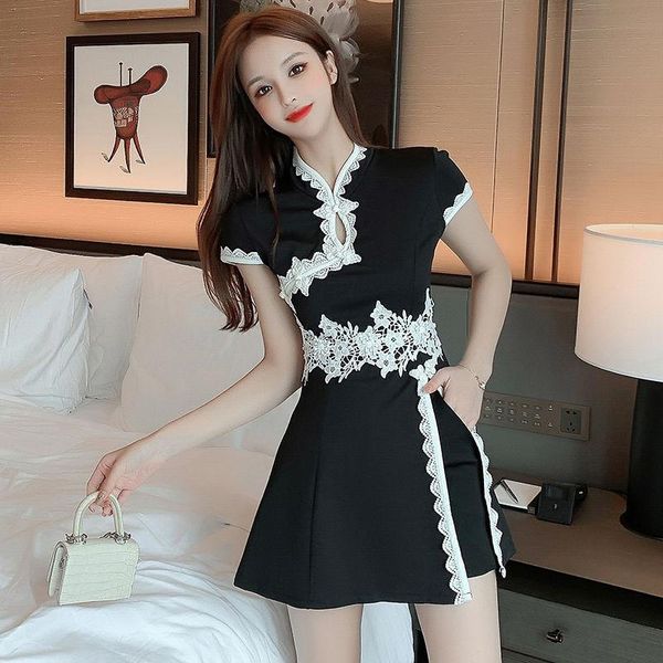 women's tracksuits summer suit 2021 french girl light wind cheongsam high waist slim dress shorts two-piece set, Gray
women's tracksuits summer suit 2021 french girl light wind cheongsam high waist slim dress shorts two-piece set, Gray