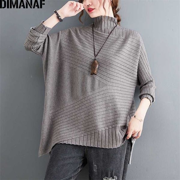 dimanaf autumn winter sweater pullovers turtleneck women clothing oversize loose casual striped basic lady cotton knitted 211206, White;black
dimanaf autumn winter sweater pullovers turtleneck women clothing oversize loose casual striped basic lady cotton knitted 211206, White;black