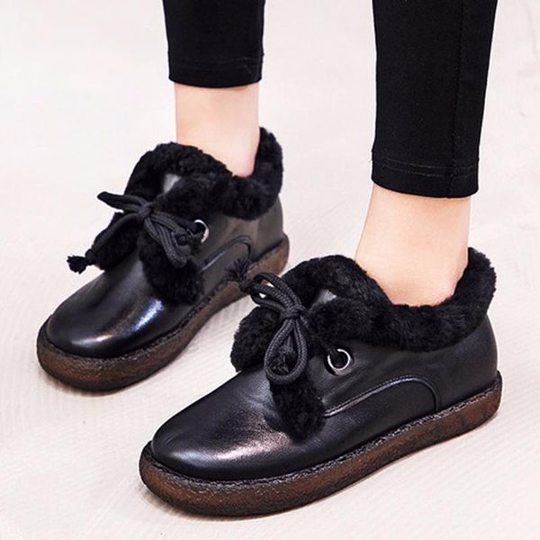 genuine leather ankle boots women shoes trend casual cowhide designer wool booties, Black
genuine leather ankle boots women shoes trend casual cowhide designer wool booties, Black