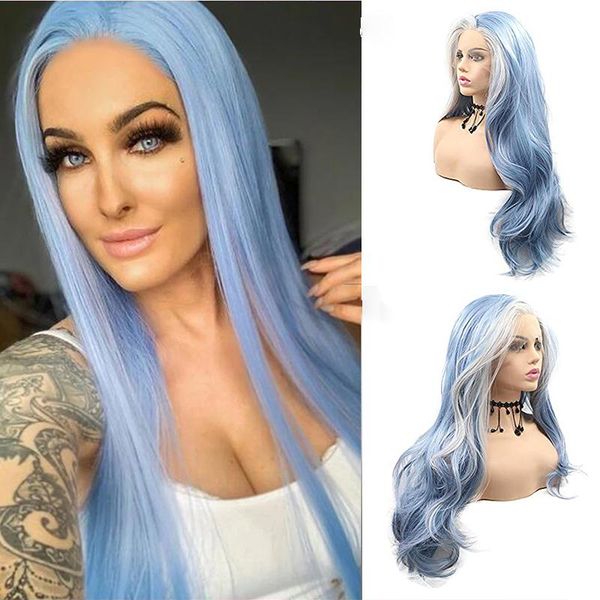 synthetic wigs long curly water wave lace front wig blue ombre white colored cosplay frontal for black women middle parting hair
synthetic wigs long curly water wave lace front wig blue ombre white colored cosplay frontal for black women middle parting hair