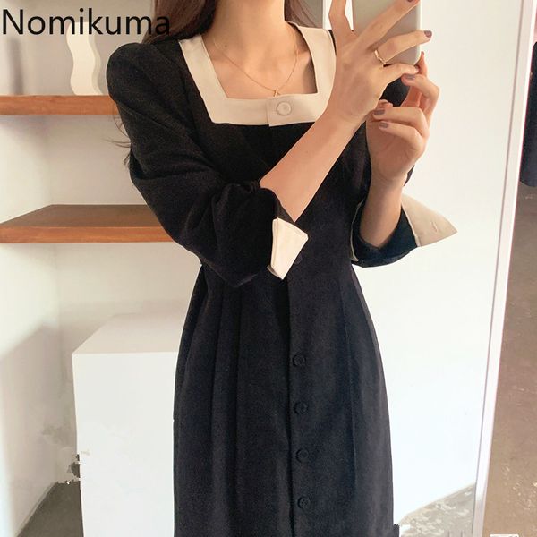 nomikuma dresses vintage hit color square collar long sleeve women dress spring single breasted slim waist vestidos 6e390 210427, Black;gray
nomikuma dresses vintage hit color square collar long sleeve women dress spring single breasted slim waist vestidos 6e390 210427, Black;gray