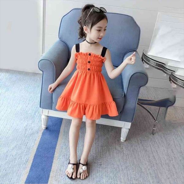 summer bandage green orange girls girl dresses casual kids princess party with buttons children clothing, Red;yellow
summer bandage green orange girls girl dresses casual kids princess party with buttons children clothing, Red;yellow