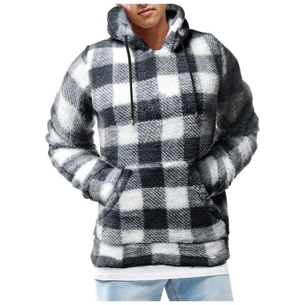 men's hoodies & sweatshirts men fuzzy pullover plaid printing sweatshirt long sleeve sport front pocket fall outwear loose clothing g3, Black
men's hoodies & sweatshirts men fuzzy pullover plaid printing sweatshirt long sleeve sport front pocket fall outwear loose clothing g3, Black