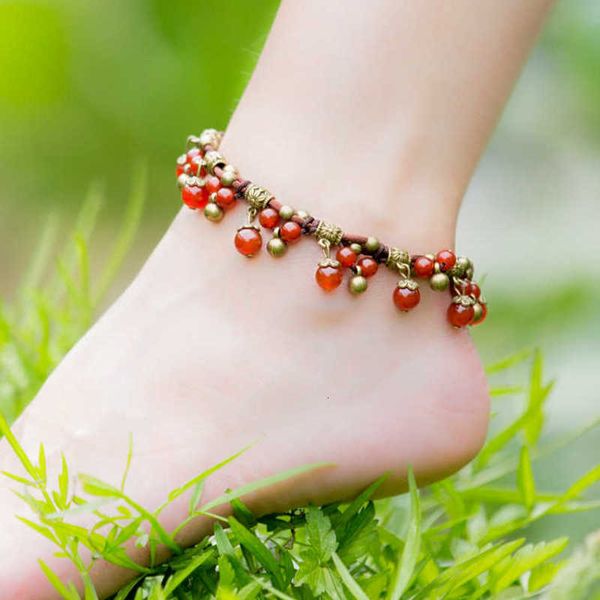 national style jewelry bohemian chalcedony copper bead anklet four colors into no.2163, Red;blue
national style jewelry bohemian chalcedony copper bead anklet four colors into no.2163, Red;blue