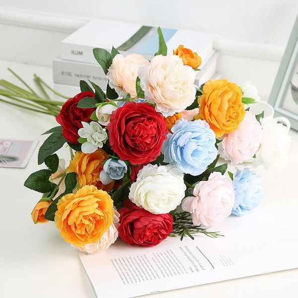 decorative flowers & wreaths 1pcs silk artificial fake western rose flower peony bridal bouquet wedding classic european style high realisti
decorative flowers & wreaths 1pcs silk artificial fake western rose flower peony bridal bouquet wedding classic european style high realisti