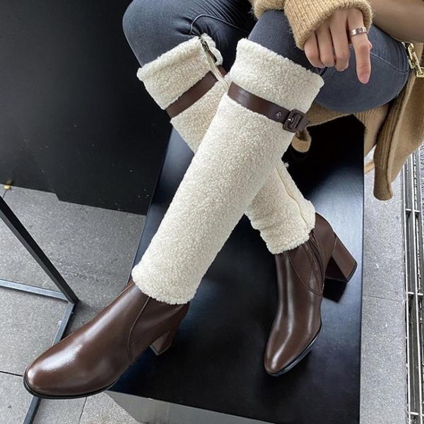 womens knee thigh boots pointy toe genuine leather detachable real lambswool fur tube belt buckle block high heel riding shoes j3rk, Black
womens knee thigh boots pointy toe genuine leather detachable real lambswool fur tube belt buckle block high heel riding shoes j3rk, Black