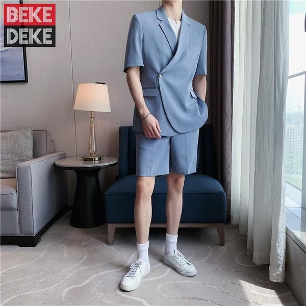 men's suits & blazers summer office men casual two piece set loose fit blazer knee length shorts suit matching sets business work fash, White;black
men's suits & blazers summer office men casual two piece set loose fit blazer knee length shorts suit matching sets business work fash, White;black