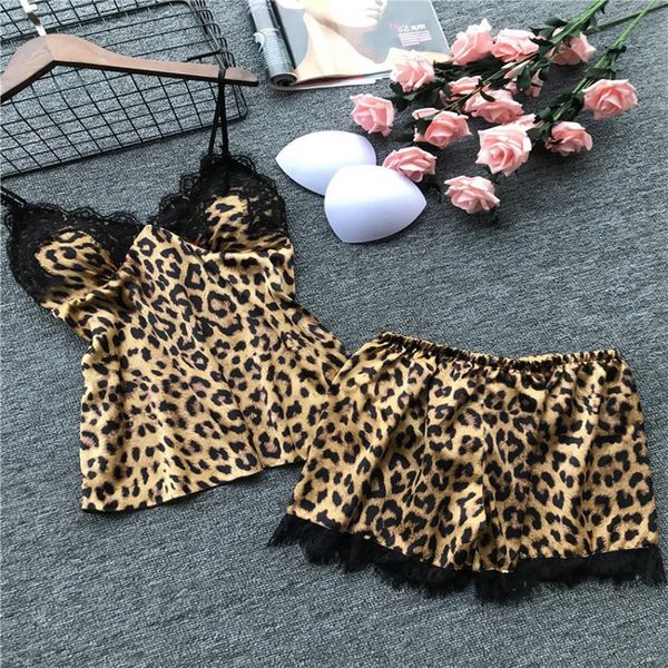women sleepwear summer pajamas 100% silk sleeveless lace up nightwear leopard print satin cami shorts pajama sets, Black;red
women sleepwear summer pajamas 100% silk sleeveless lace up nightwear leopard print satin cami shorts pajama sets, Black;red