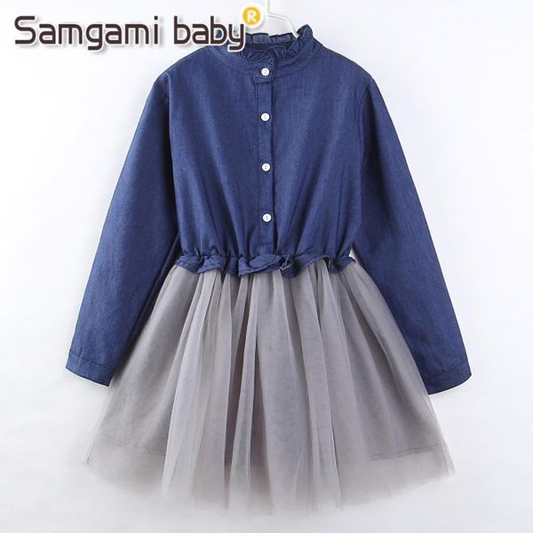 girl's dresses samgami baby girls dress autumn pure color denim mesh splice party princess fashion girl clothes kids outfits 2-7y, Red;yellow
girl's dresses samgami baby girls dress autumn pure color denim mesh splice party princess fashion girl clothes kids outfits 2-7y, Red;yellow