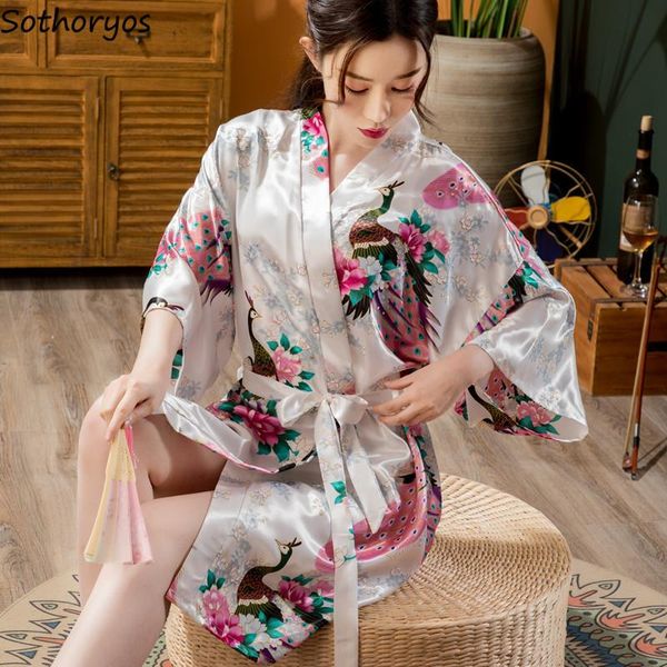 women's sleepwear robes women peacock-print summer breathable v-neck elegant bathrobe stylish half sleeve kimono robe ulzzang mujer, Black;red
women's sleepwear robes women peacock-print summer breathable v-neck elegant bathrobe stylish half sleeve kimono robe ulzzang mujer, Black;red