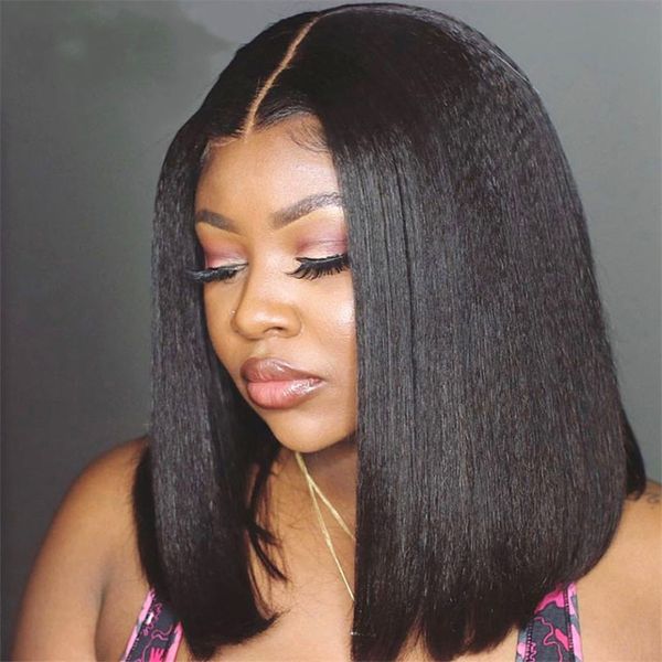 brazilian kinky straight t part bob wigs natural color human hair short 13x1 lace front wig for women, Black;brown
brazilian kinky straight t part bob wigs natural color human hair short 13x1 lace front wig for women, Black;brown