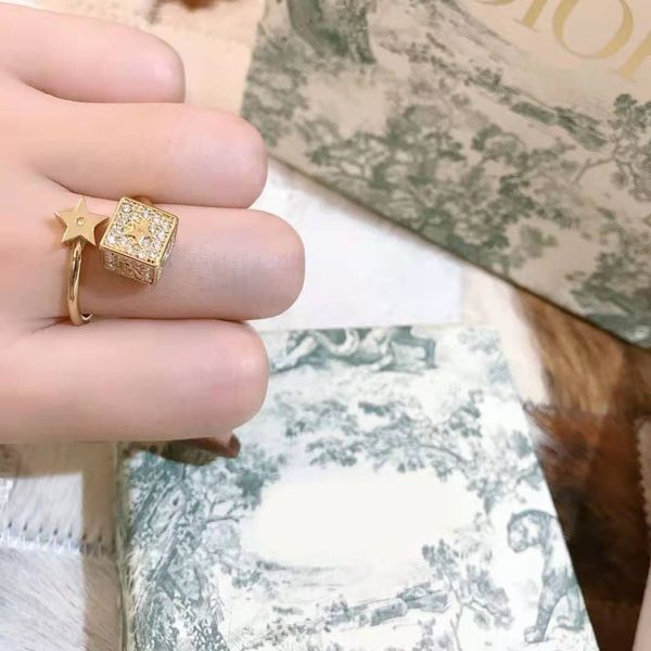 70% off outlet online letter five pointed star with diamond dice ring, Silver 
70% off outlet online letter five pointed star with diamond dice ring, Silver