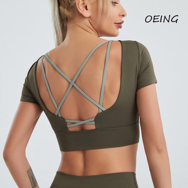 yoga outfit entgoing open back women workout high elastic gym running breathable short sleeve t-shirts
yoga outfit entgoing open back women workout high elastic gym running breathable short sleeve t-shirts